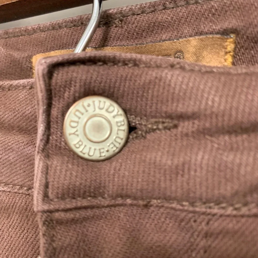 Judy Blue Flare Jeans Womens‎ 5/27 Brown Garment Dyed Raw Hem JB88803 C